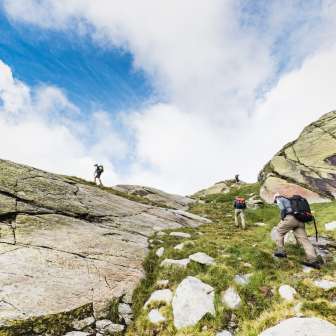 Der Wanderweg zwischen Hinterrhein und der Zapporthütte SAC