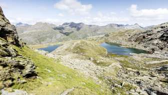 Die Schwarzseen über dem Madrisatal im Avers