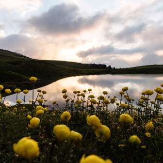 Libi See in der Abenddämmerung