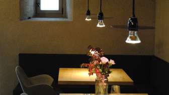 Das Restaurant Travers in der Casa Giovanoli in Tomils