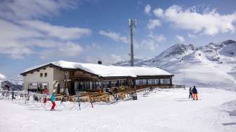 Das Bergrestaurant im Skigebiet Splügen-Tambo