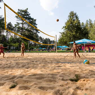 Das Beachvolleyballfeld in der Badi Thusis