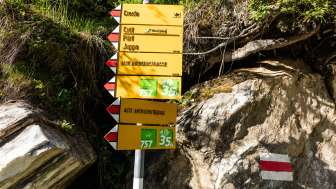 Wegweiser Richtung Avers